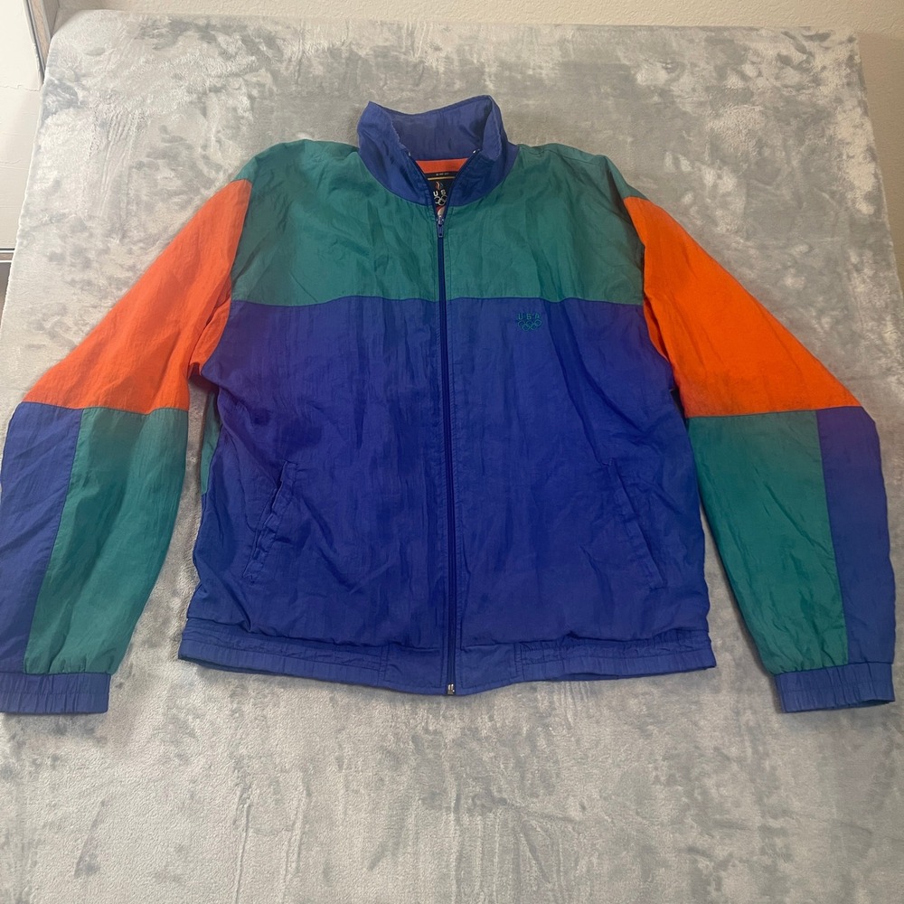 Men's Colorblock Performance Jacket - Blue/Green/Orange